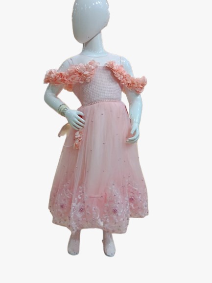 frill side flower frock