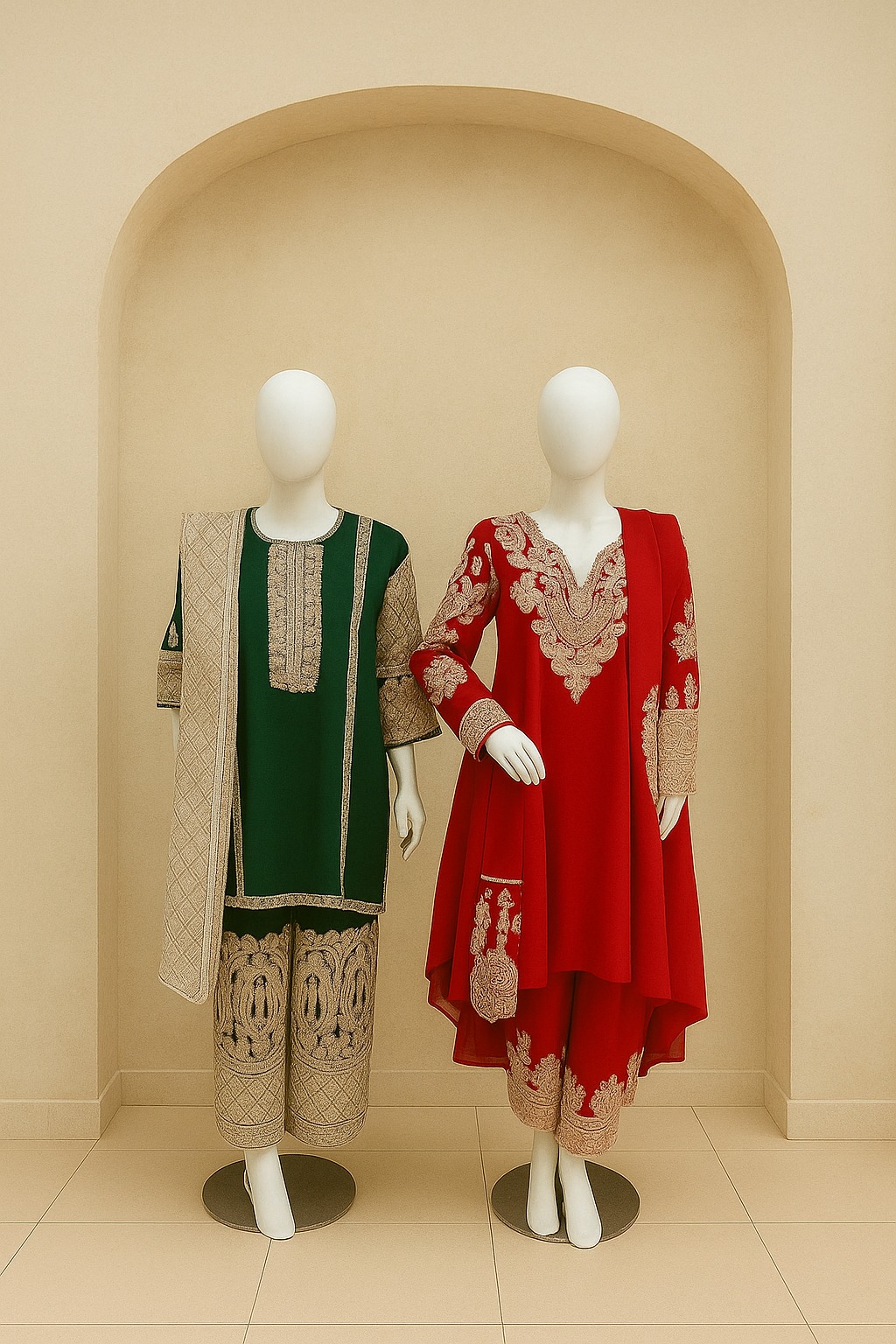 Ladies Embroidered 3-Piece Suit